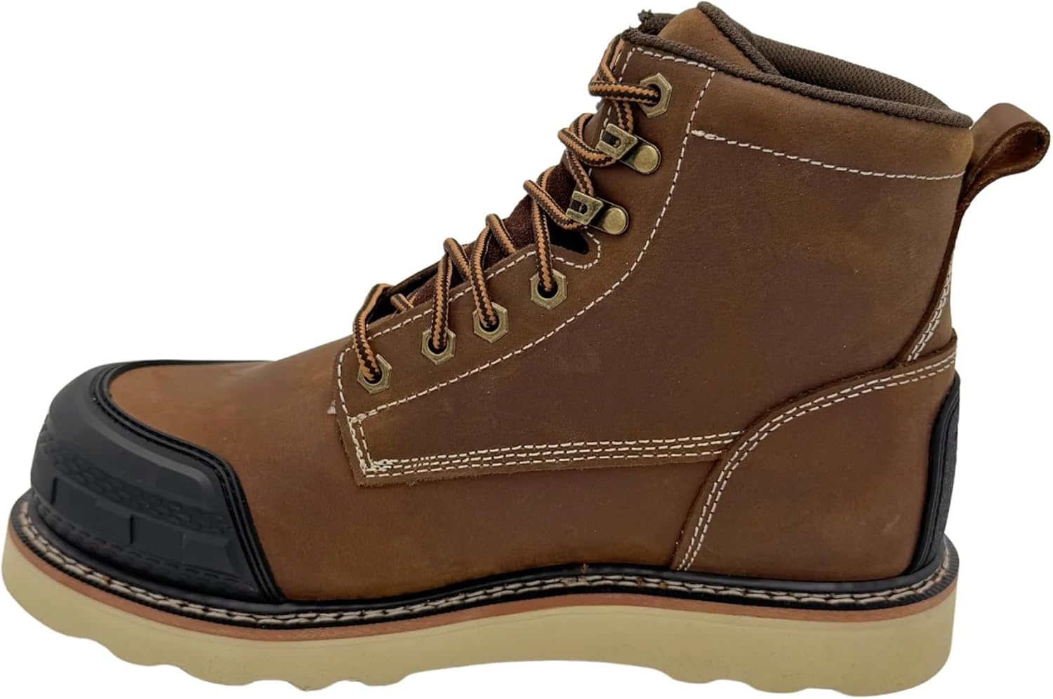 Ботинки Ad Tec Men’s Guardian 6 с мягким носком - 9270, сертифицированы по ASTM F3445-21(SR), F2892-18 (EH), пробоудерживающие (PR), из кожи полного зерна, с резиновыми защитными накладками, коричневый — фото 2