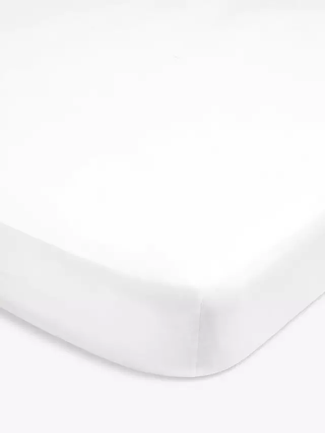 

Простыня на резинке John Lewis Easy Care Organic Cotton 200 Thread Count Count Deep, белый