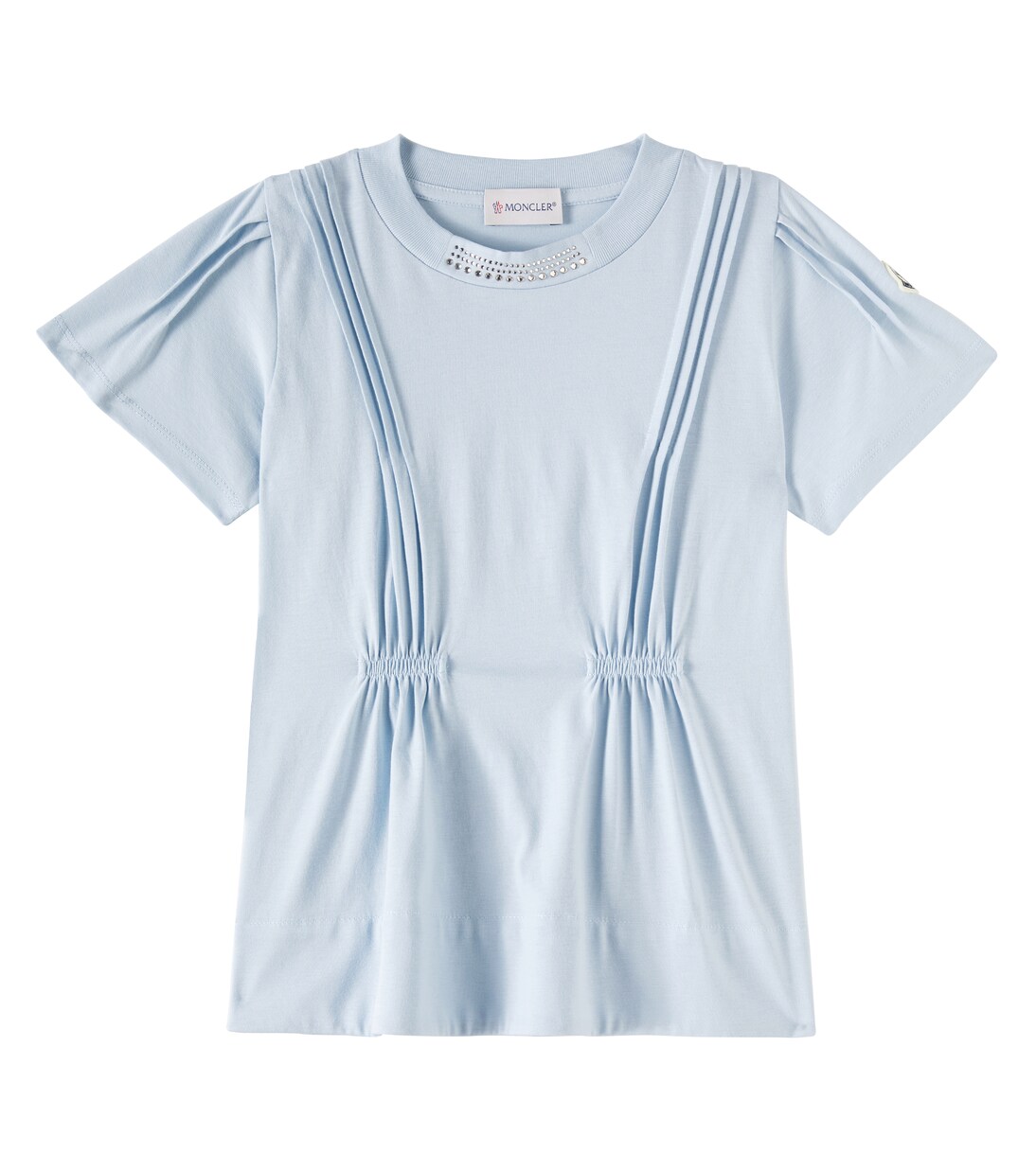

Хлопковая футболка с декоративными элементами Moncler Enfant, Baby Blue