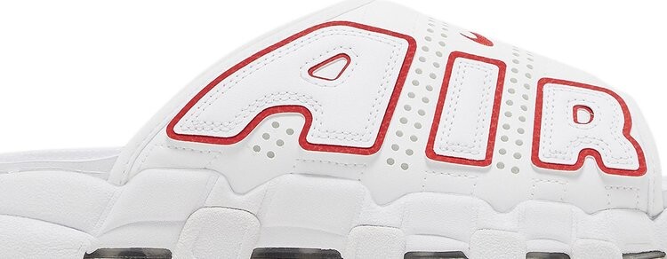 Кроссовки Air More Uptempo Slide 'White University Red', белый — фото 2