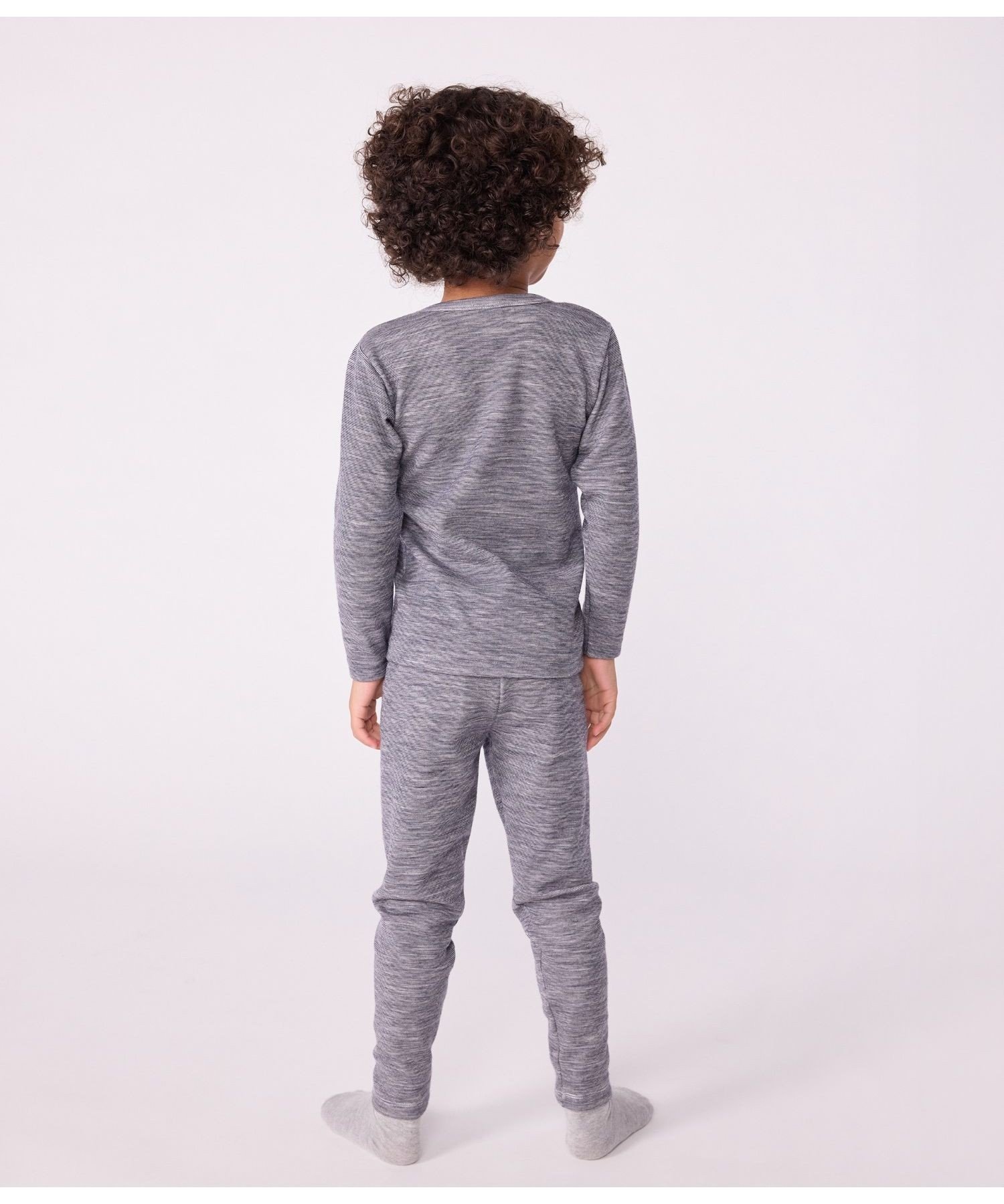 Футболка с длинными рукавами PETIT BATEAU, Blue/Off White — фото 2