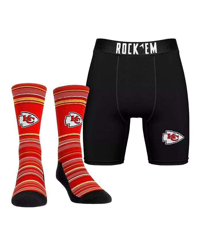 

Мужские носки-боксеры Kansas City Chiefs Primary Crew, комплект из 2 предметов Rock 'Em
