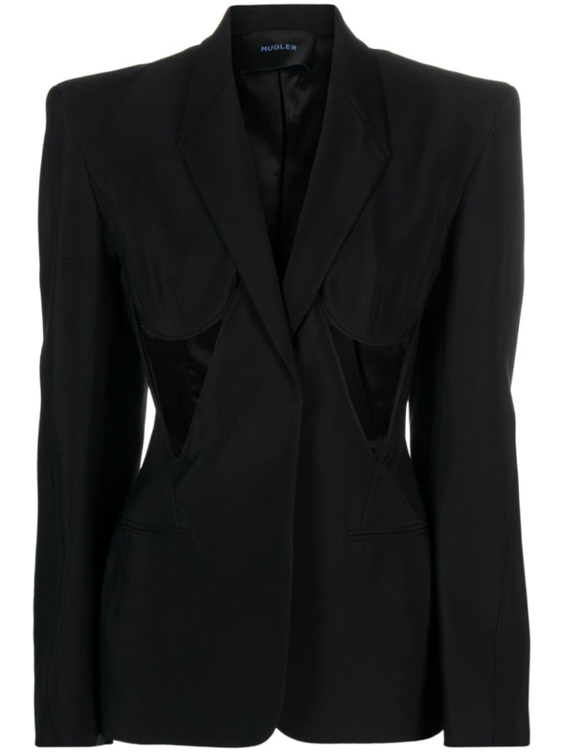 

Mugler cut-out structured blazer, черный