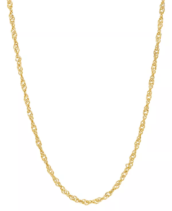 

Легкое 20-дюймовое цепочное ожерелье с сингапурским звеном из 14-каратного золота Italian Gold, gold