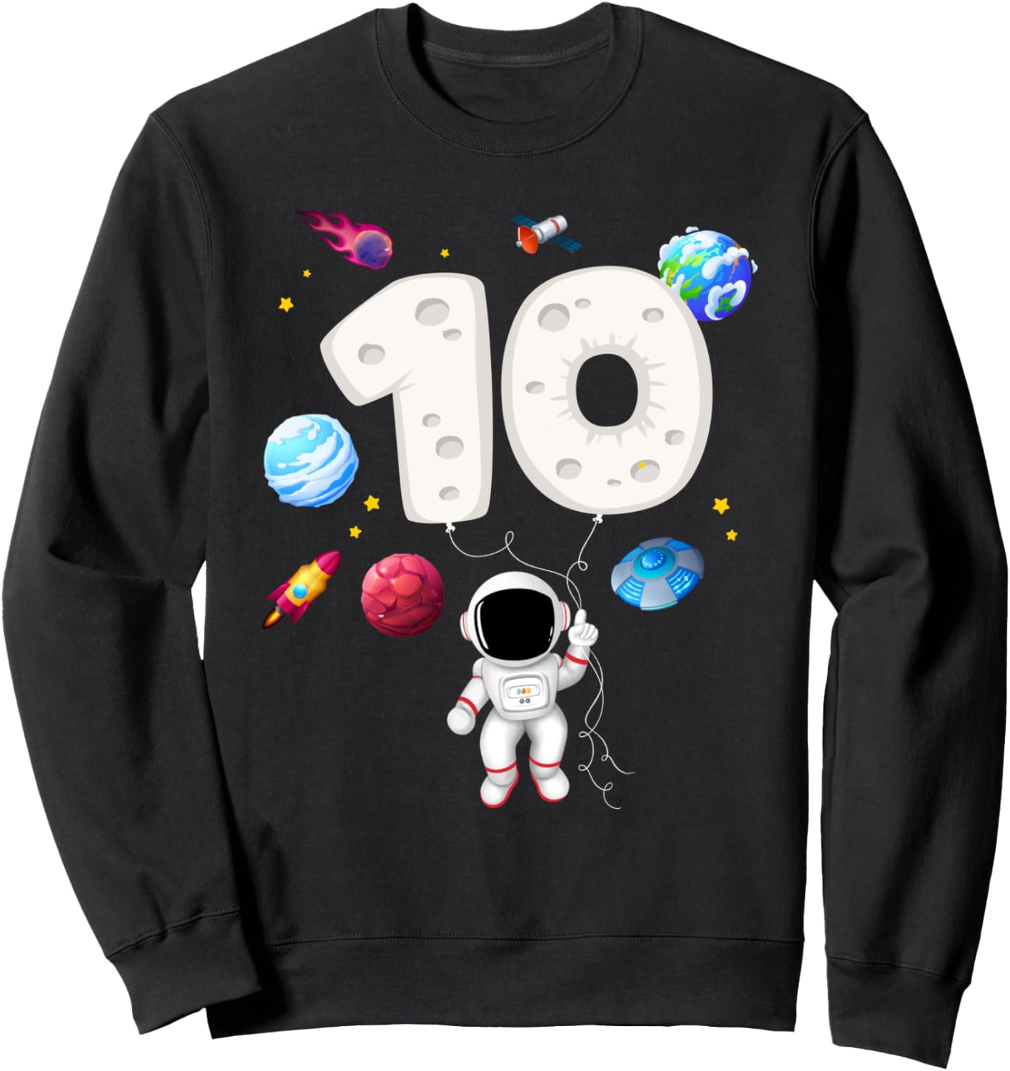 

10-й день рождения в стиле космонавта. Костюм космонавта на 10 лет. Толстовка Matching Family Astronaut Birthday Space Gift Shop, черный