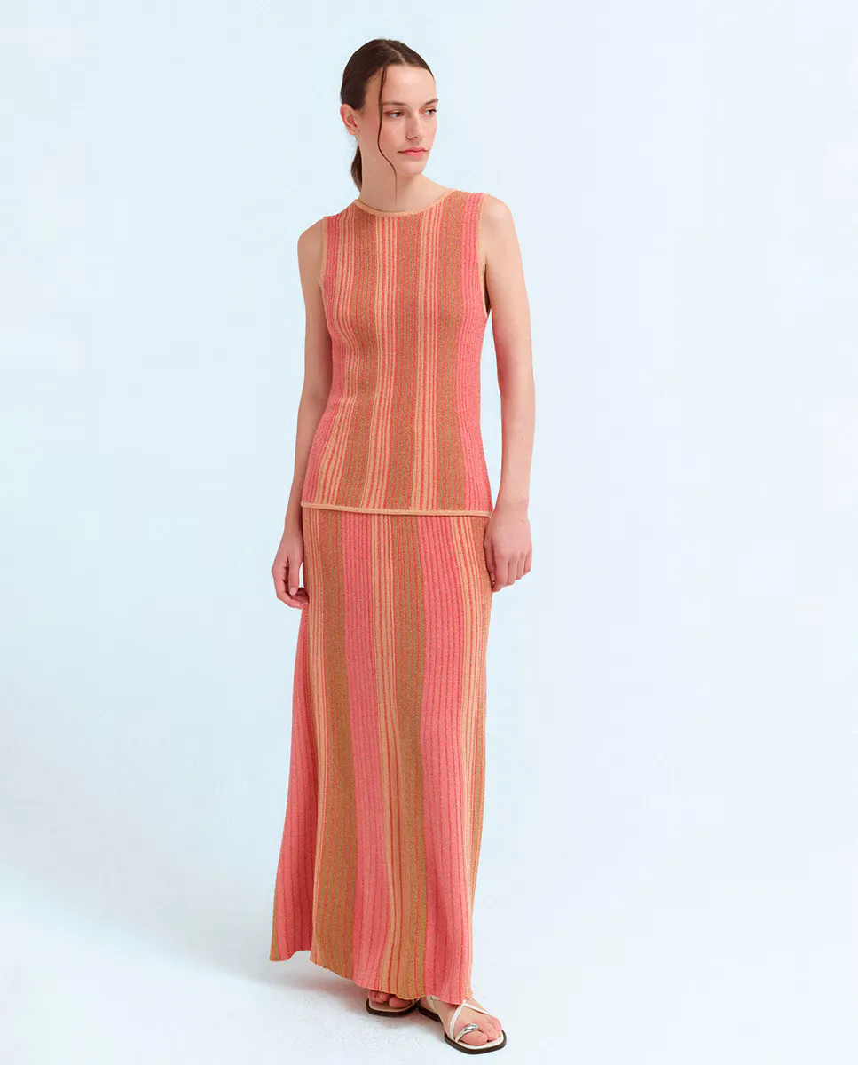 

Длинная вязаная юбка Vila, красный