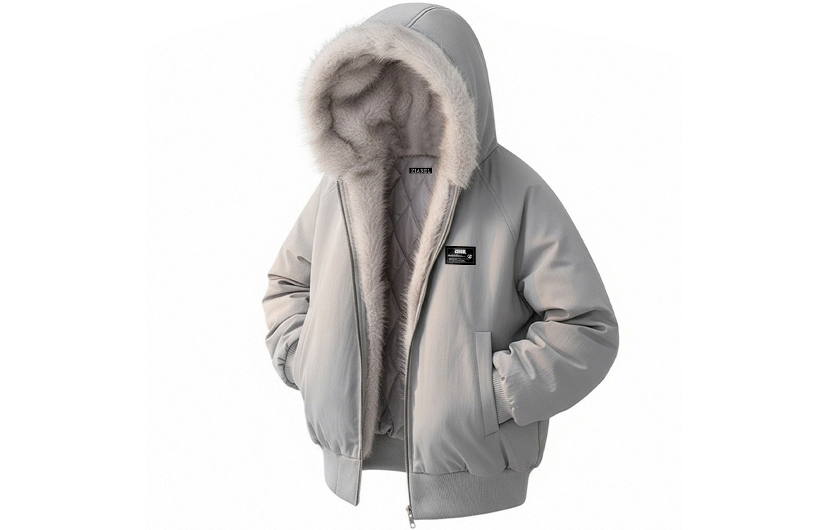 

Пуховик Unisex Hooded Thickened Puffer Jacket ZIAREL, серый[removable logo]