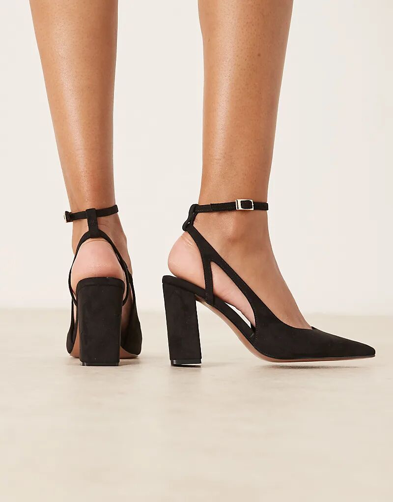 Туфли ASOS DESIGN Wide Fit с высоким блочным каблуком и узором пейсли, черные — фото 3