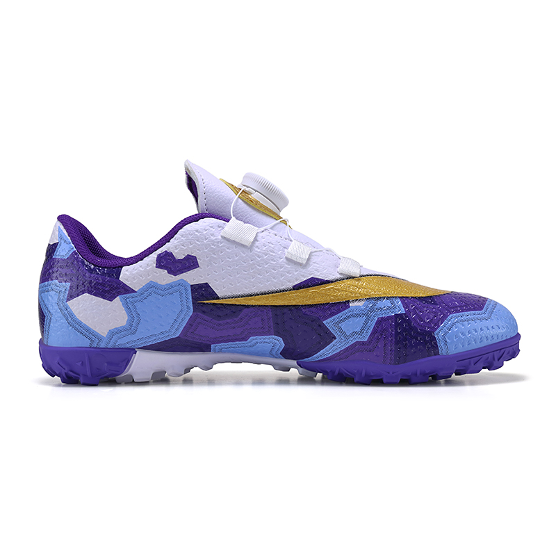 Антискользящие износостойкие футбольные бутсы Unisex White Gold Purple Kinglake — фото 4