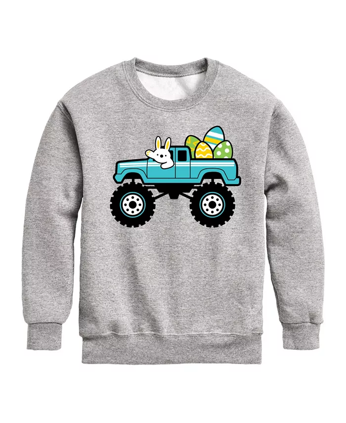 

Флисовая толстовка с принтом "Easter Bunny Monster Truck" для мальчиков старшего возраста Hybrid, серый