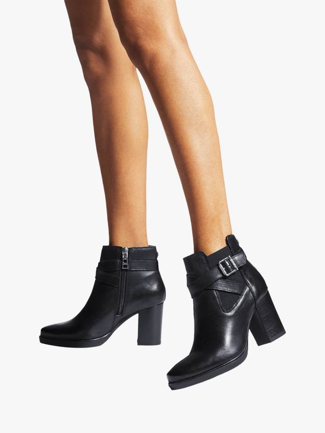 Серебряные ботинки Silver2 на пряжках из кожи до щиколотки Carvela, Black — фото 2