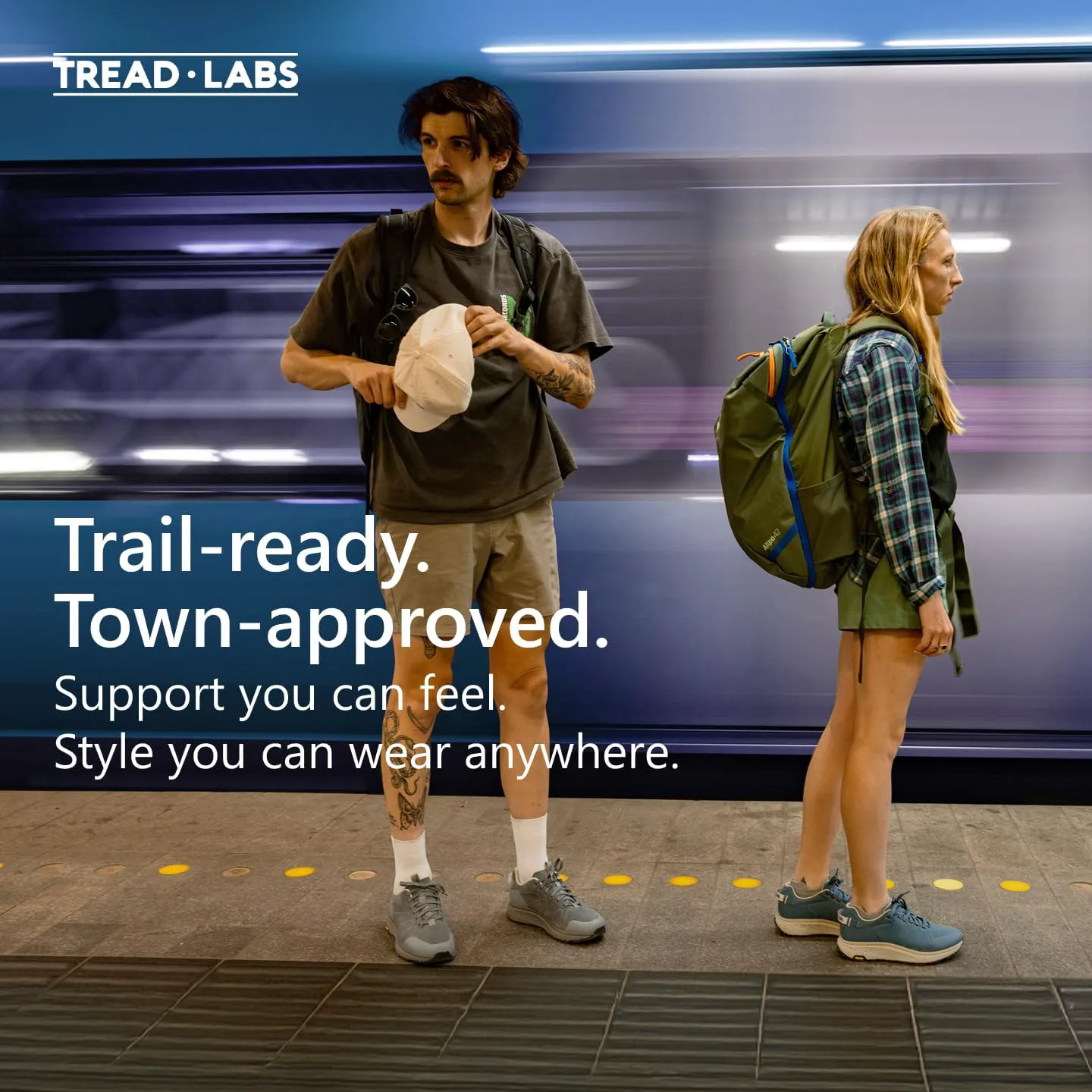 Мужские походные кроссовки Tread Labs Dover с поддержкой свода стопы - замшевые треккинговые кроссовки с стелькой Pace и подошвой Vibram — фото 3