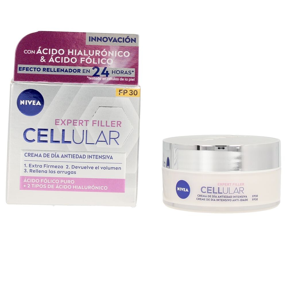 

Крем против морщин Cellular filler hialurónico & fólico crema día spf30 Nivea, 50 мл