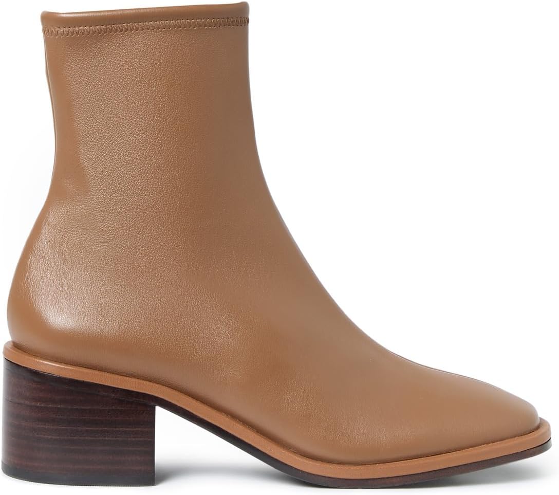 Ботинки Loeffler Randall Roxy Stretch Ankle Bootie With Block Heel, цвет Safari — фото 3