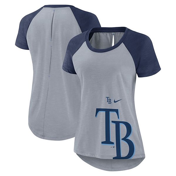 Женская футболка raglan heather gray tampa bay rays summer breeze Nike