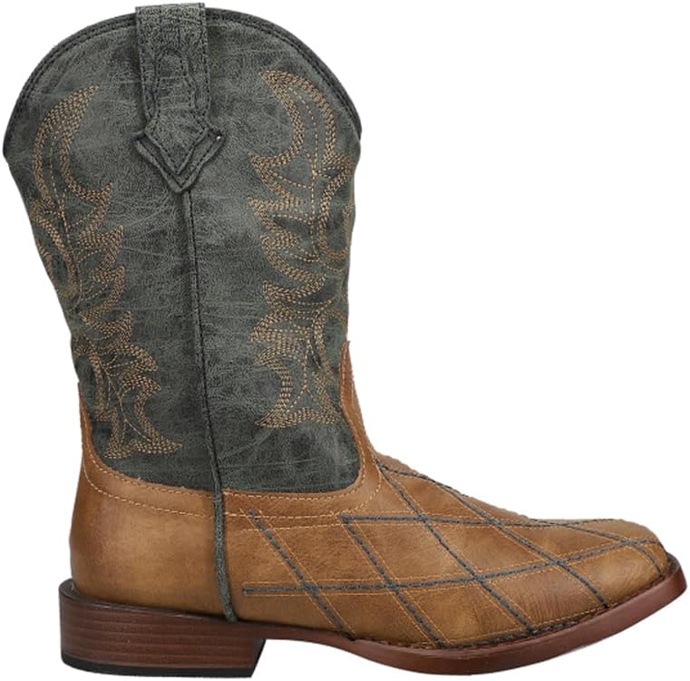 

Детские сапоги ROPER для девочек с перекрестным срезом, округлый носок, вестерн-стиль, средняя голень - коричневые, красные