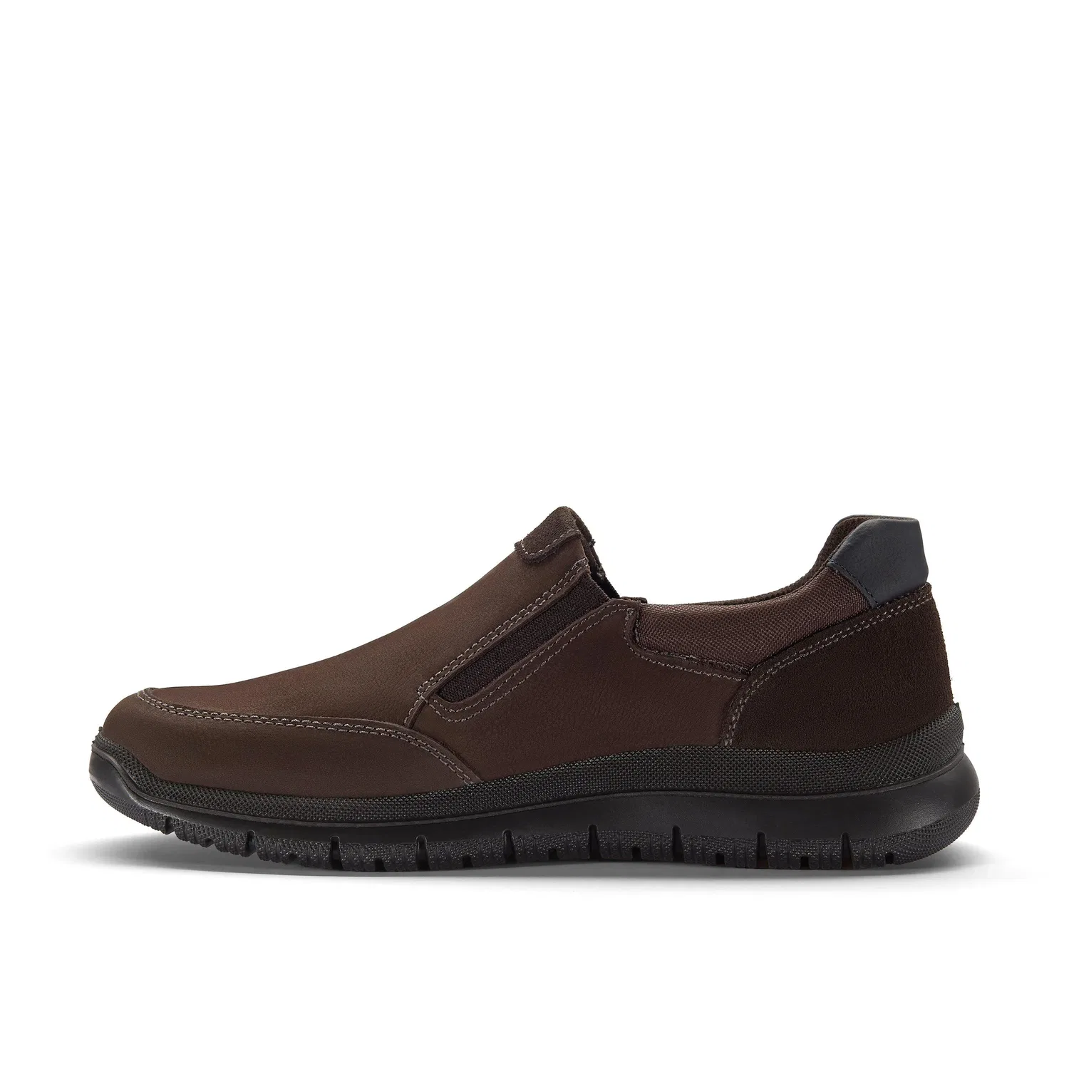 Мужские слипоны Clarks из темно-коричневой нубуковой кожи, коричневый — фото 2