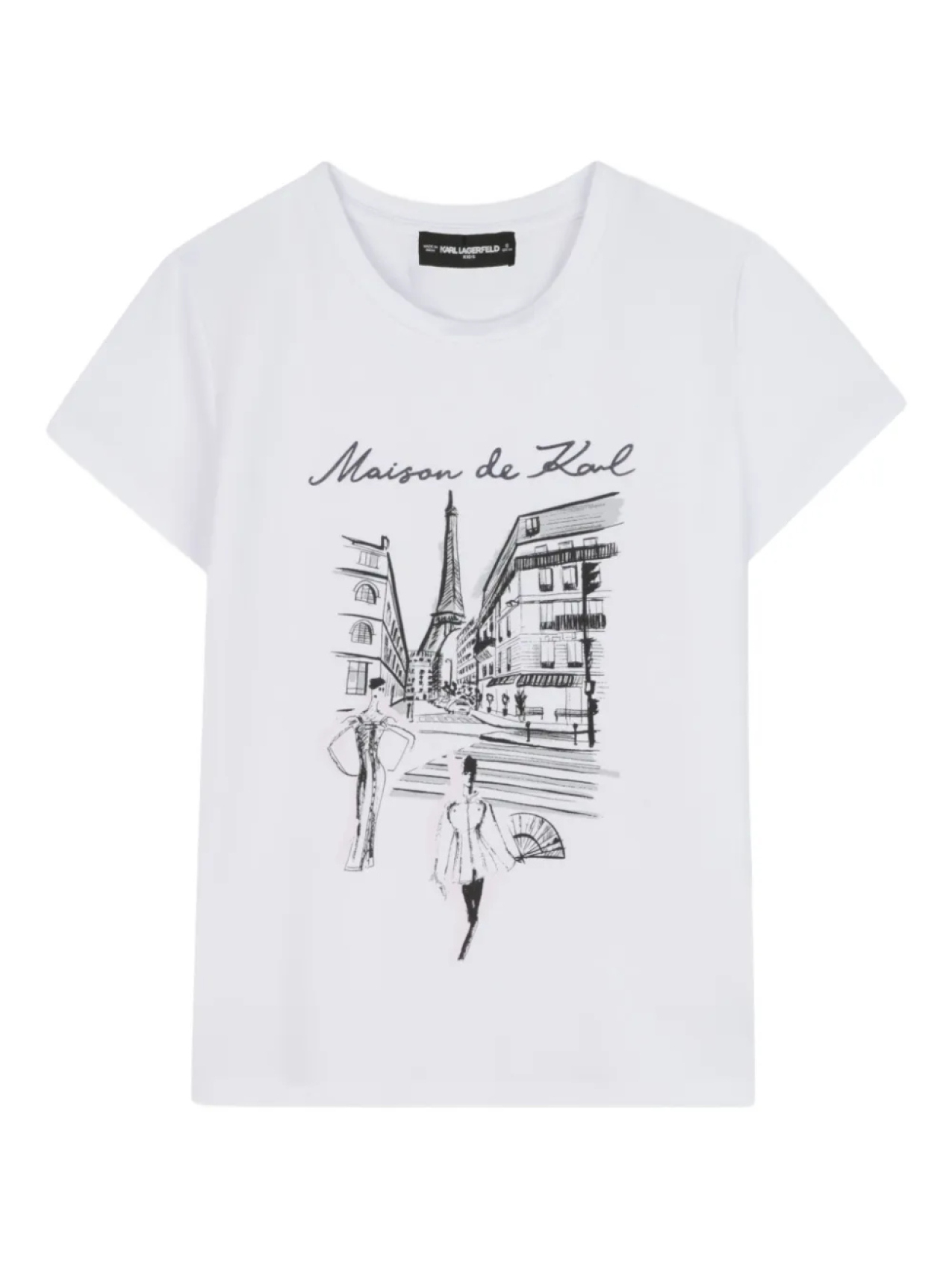 

Karl Lagerfeld Kids футболка Maison de Karl с графичным принтом, белый