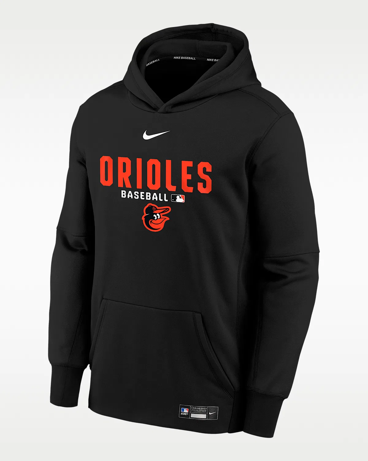 Детская Nike Therma-FIT MLB Pullover Hoodie Baltimore Orioles Authentic Collection, Black