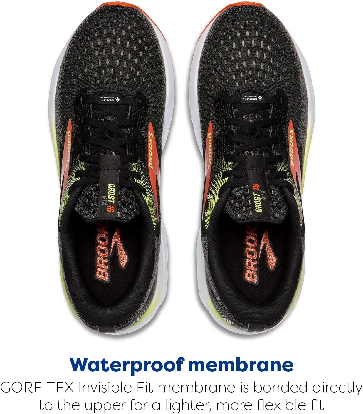 Мужские кроссовки Brooks Ghost 16 GTX, черный/красный/зеленый — фото 4