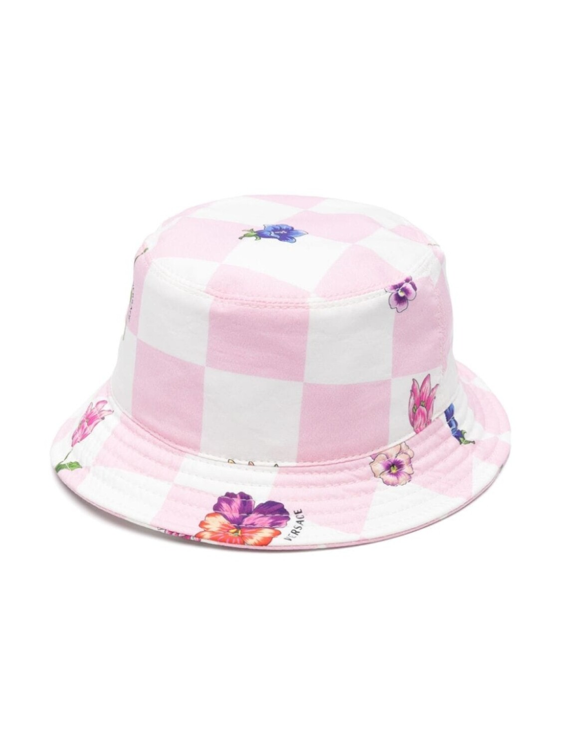 

Versace Kids панама Blossoms в клетку, розовый