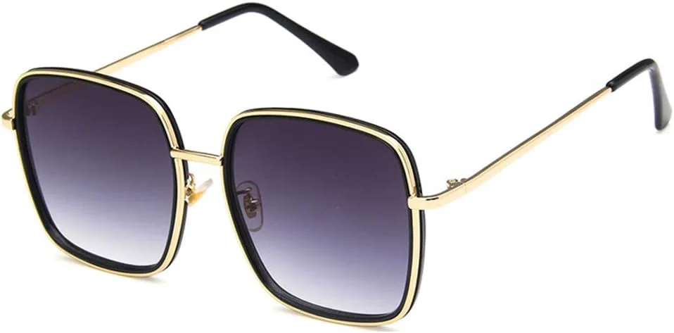 

Солнцезащитные очки Shiratori унисекс, модные, ярко-черные, серые, для отдыха, квадратные, неполяризованные, с защитой от УФ-излучения UV400, Bright Black Light Grey