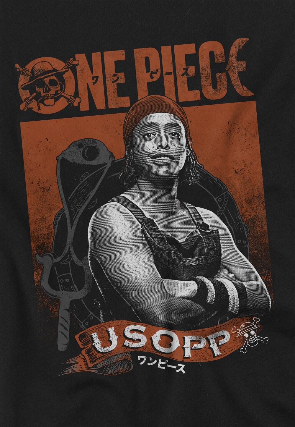 

Футболка с принтом ONE PIECE USOPP ETCHED PORTRAIT Cotton Soul, черный