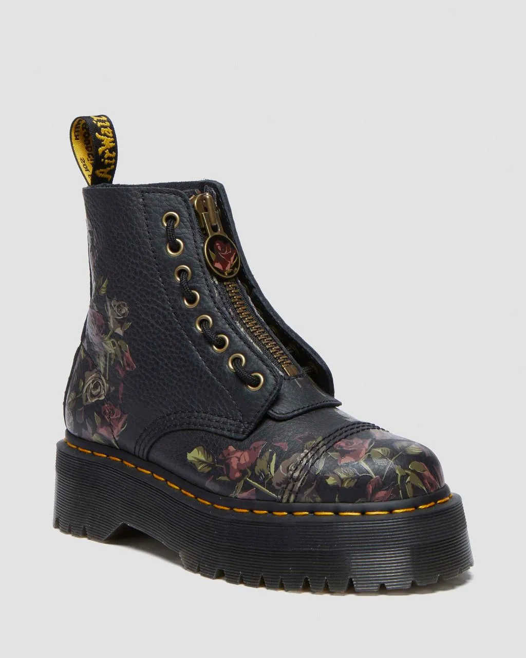 

Кожаные ботинки на платформе Dr. Martens Sinclair Decayed Roses, черный