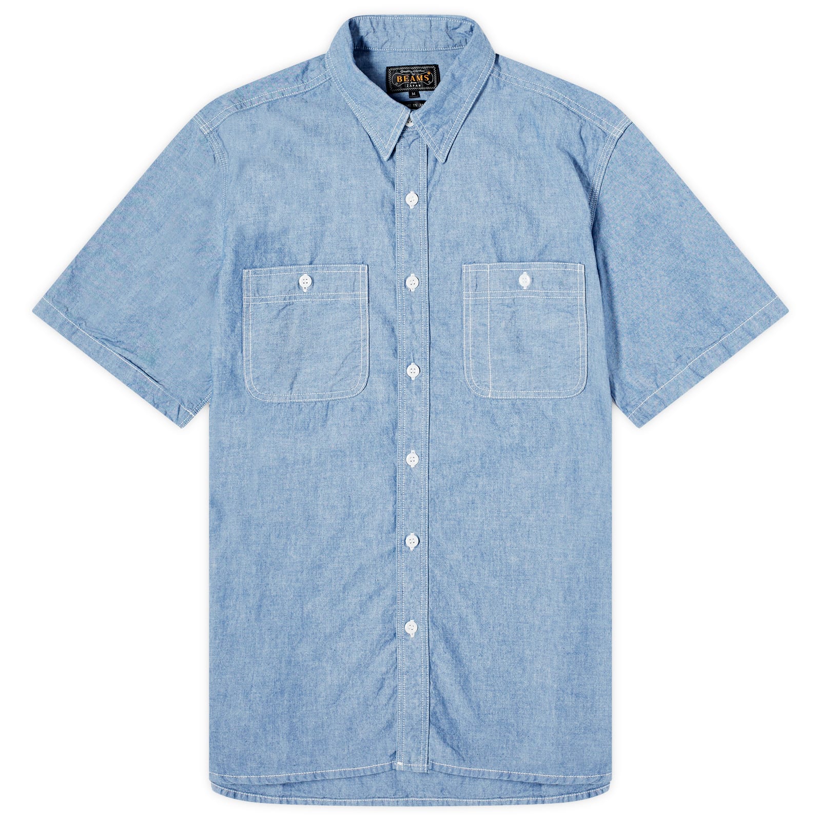 

Рубашка с коротким рукавом Beams Plus Short Sleeve Chambray Work Shirt, цвет Sax