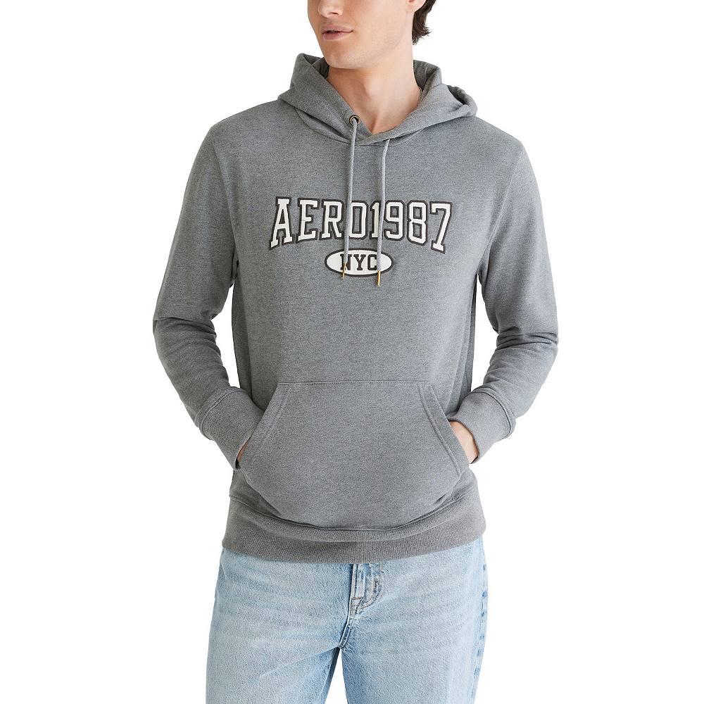 

Мужской пуловер с капюшоном Aeropostale 1987, цвет Medium Heather Gray