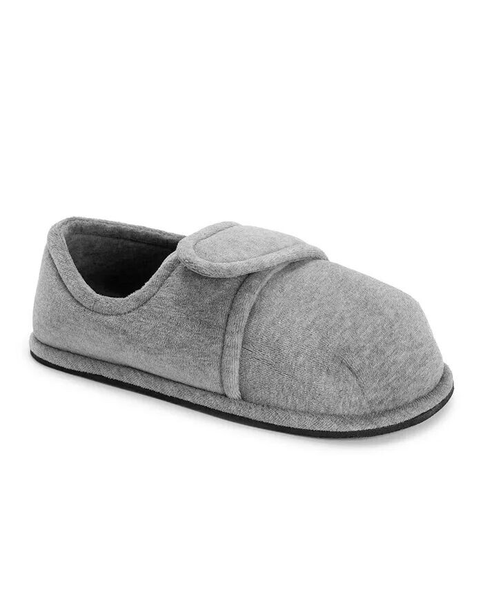 Мужские регулируемые велюровые тапочки Softones By Unisex, серые, M (W- 10-12 M- 7-9) MUK LUKS, серый