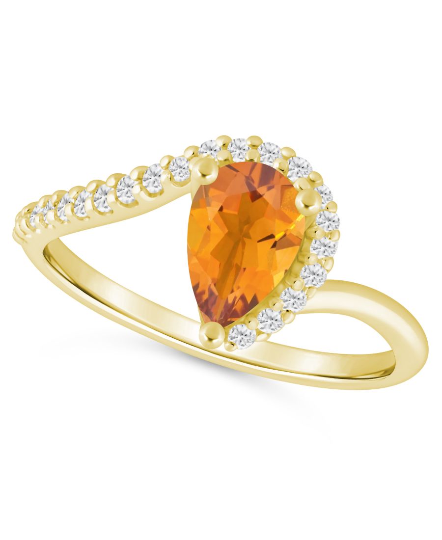 

Кольцо с лондонским голубым топазом (1,5 карата) и бриллиантами (1,5 карата) в оправе из желтого золота 10 карат Macy's, Citrine