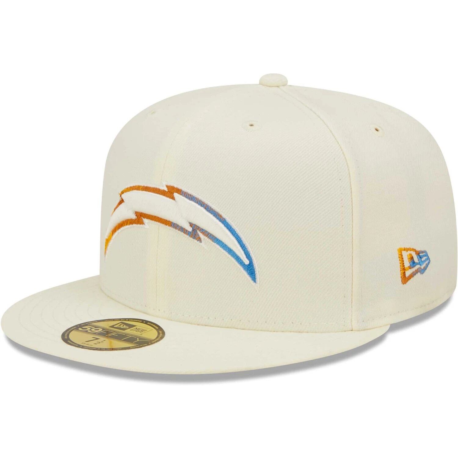 

Мужская облегающая шляпа New Era Cream Los Angeles Chargers Chrome Dim 59FIFTY