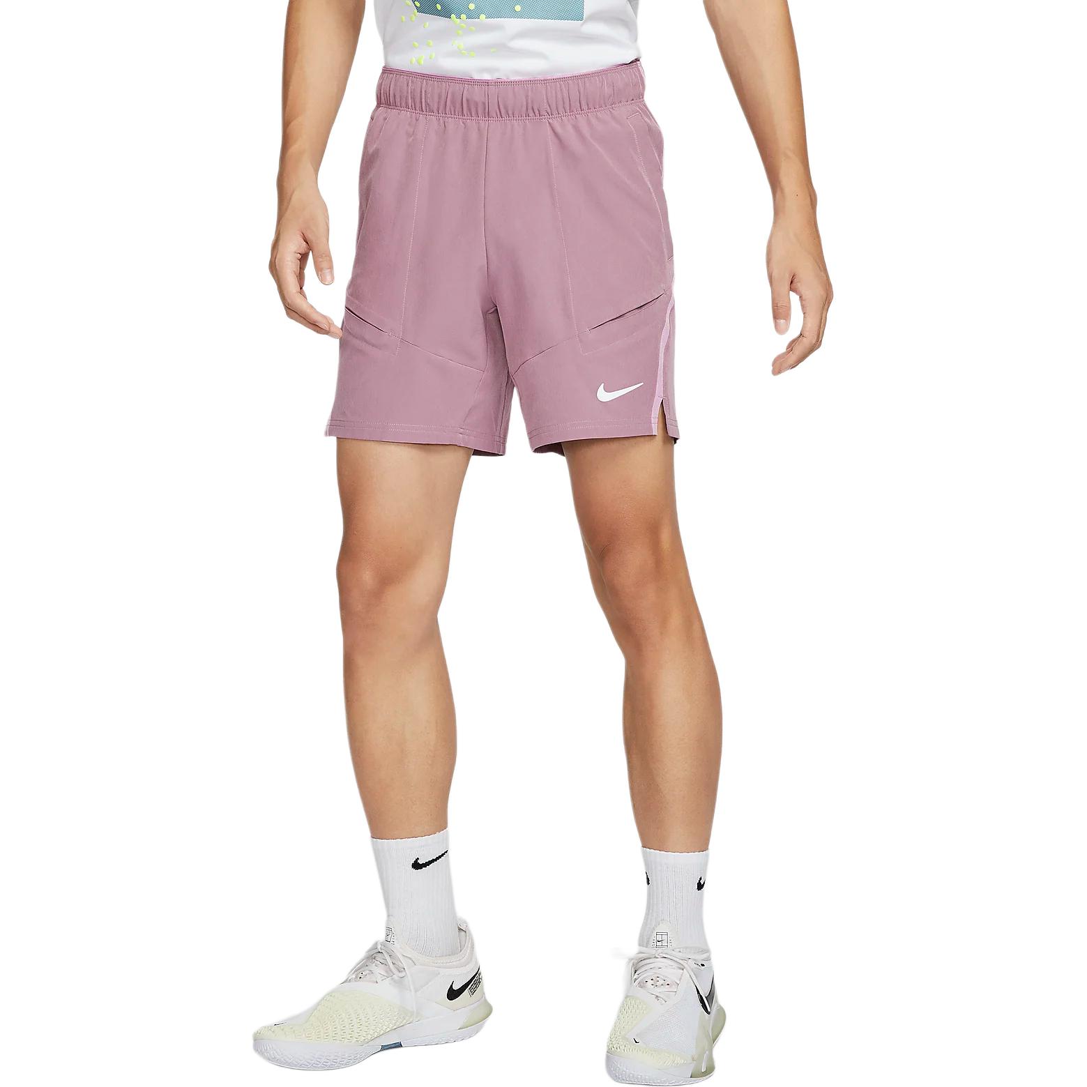 Футболка Court Advantage Dri-Fit для тенниса мужская пепельно-фиолетовая красная/Чжан Ян розовая/белая Nike — фото 4