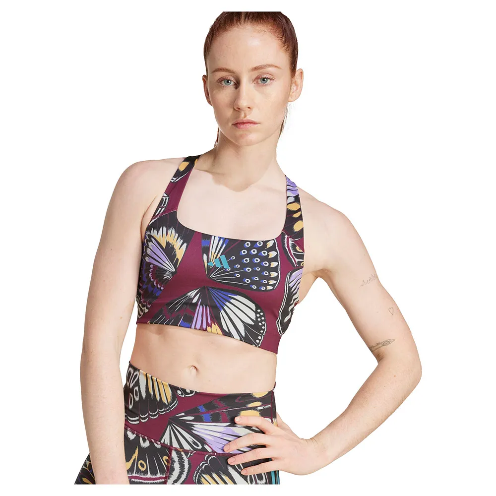 Спортивный бюстгальтер adidas X Farm Medium Impact Sports Bra, красный — фото 4