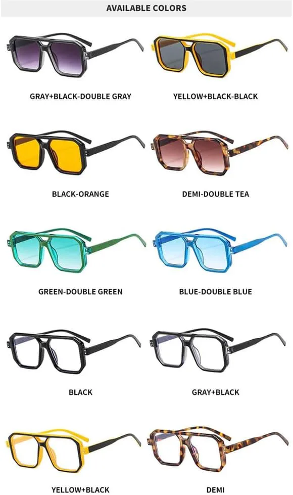 

Солнцезащитные очки UV400 с двухцветной заклепкой в ​​стиле панк для женщин и мужчин, для бега и занятий спортом на открытом воздухе UYPTK, Yellow Black Clear