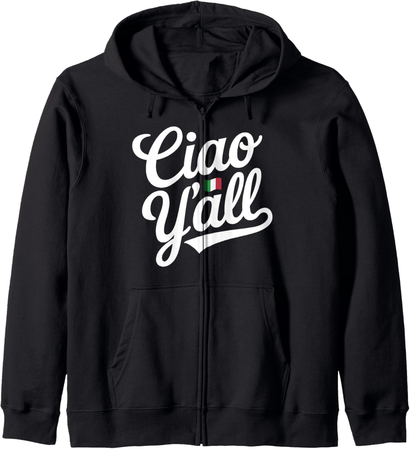 

Привет всем! Итальянская цитата, сленг, Европа, путешествия по Италии, ковбойская толстовка на молнии, черная, размер S Incredible Italian Apparel