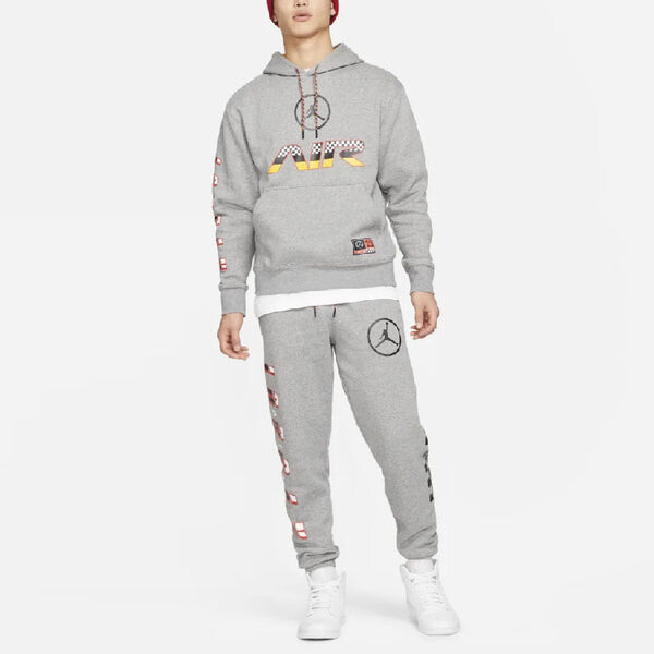 Спортивные штаны Men's Air Jordan Large Logo Casual Fleece Sports Pants/Trousers/Joggers Gray, серый — фото 2