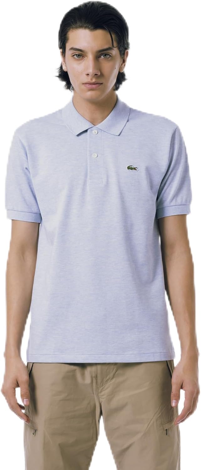 

Мужская рубашка-поло LACOSTE L1264 Классическая рубашка-поло с коротким рукавом (меланжевая пряжа), светло-голубой/серый