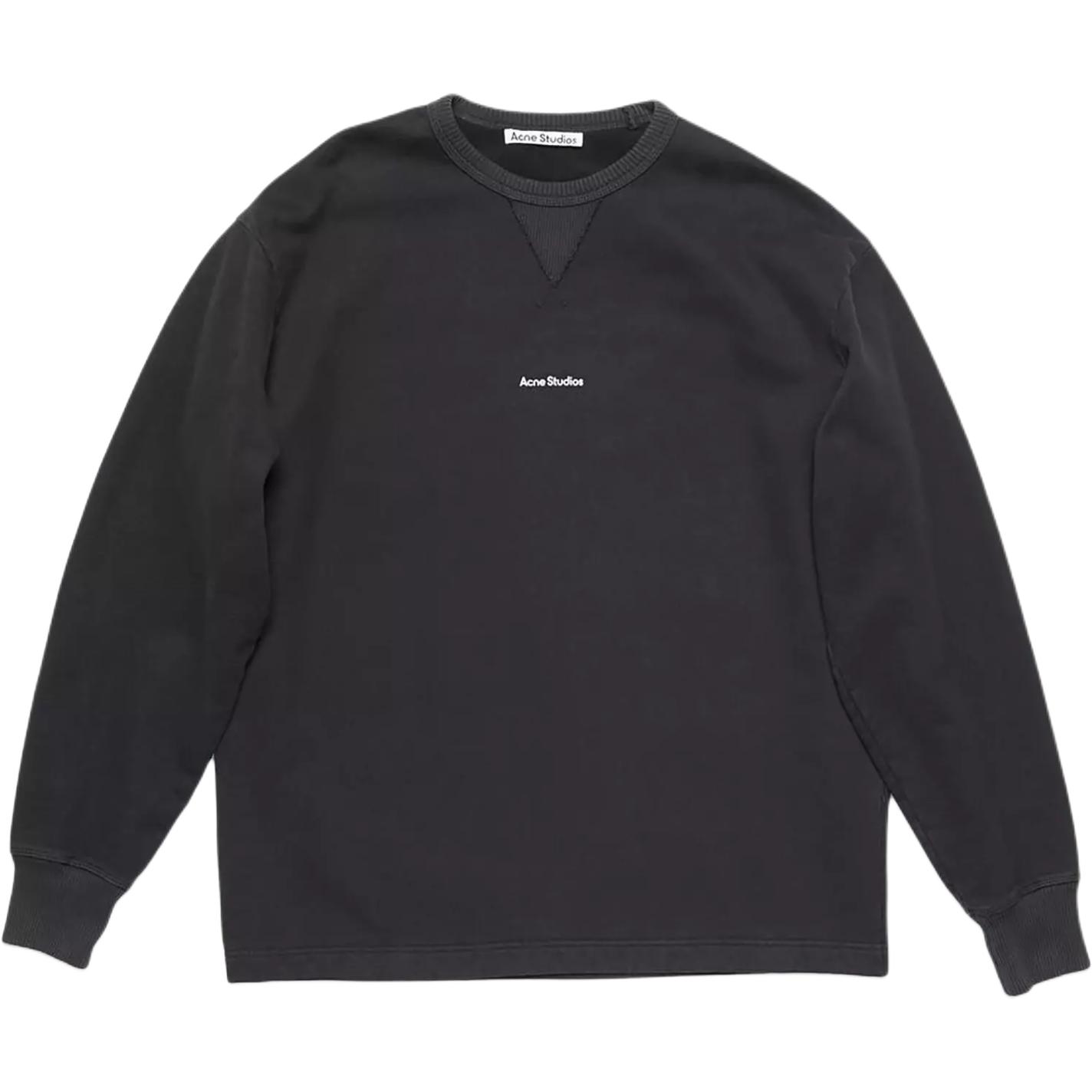 Футболка с длинными рукавами и принтом логотипа Acne Studios, черная — фото 2