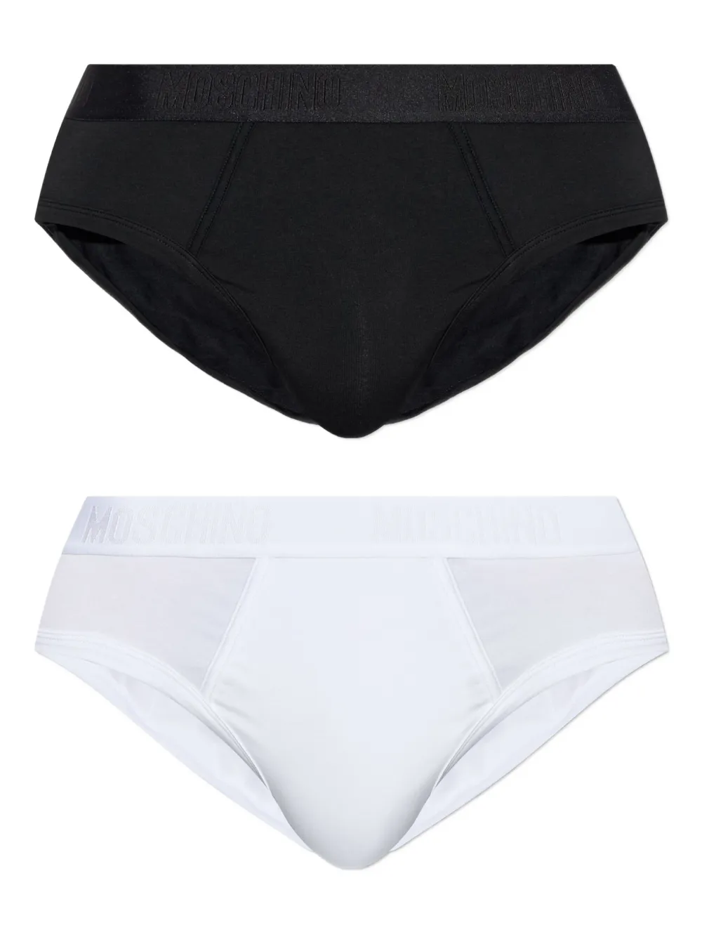 

Комплект из двух трусов-брифов с логотипом Moschino, черный
