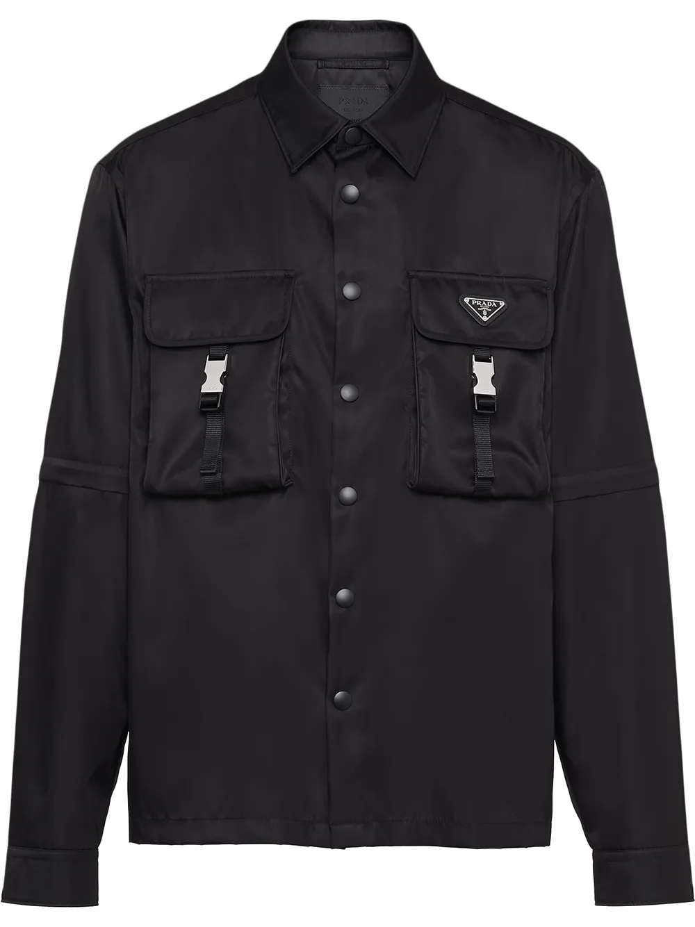 

Рубашка Re-Nylon с логотипом Prada, черный