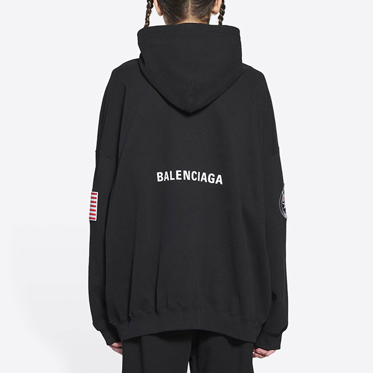 Худи Balenciaga Boxy, черный — фото 4