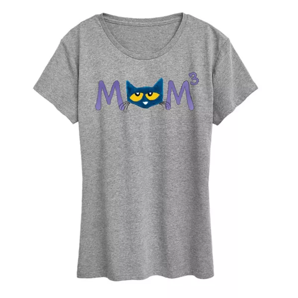 

Женская футболка с принтом "Pete the Cat" и надписью "Mom cubed" Licensed Character, серый