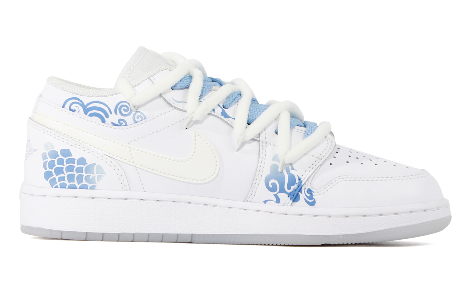 

Кроссовки Air JORDAN 1 Vintage Basketball Shoes Women's Low-Top White Blue