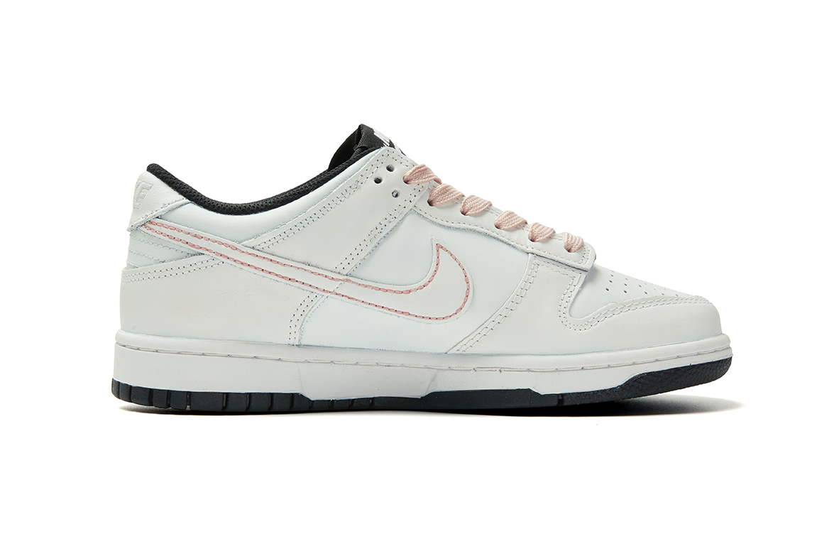 Nike Туфли для скейтбординга dunk black с противоскользящей подошвой, легкие, с амортизацией, низкие, для детей, цвет beige pink, для подростков — фото 4