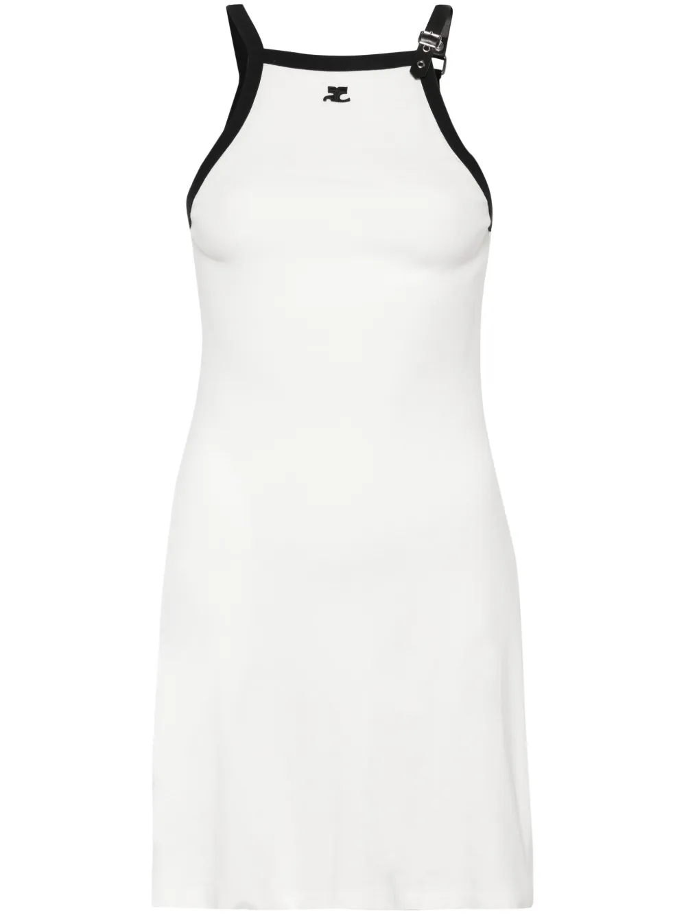 

Платье мини с аппликацией Courrèges, белый