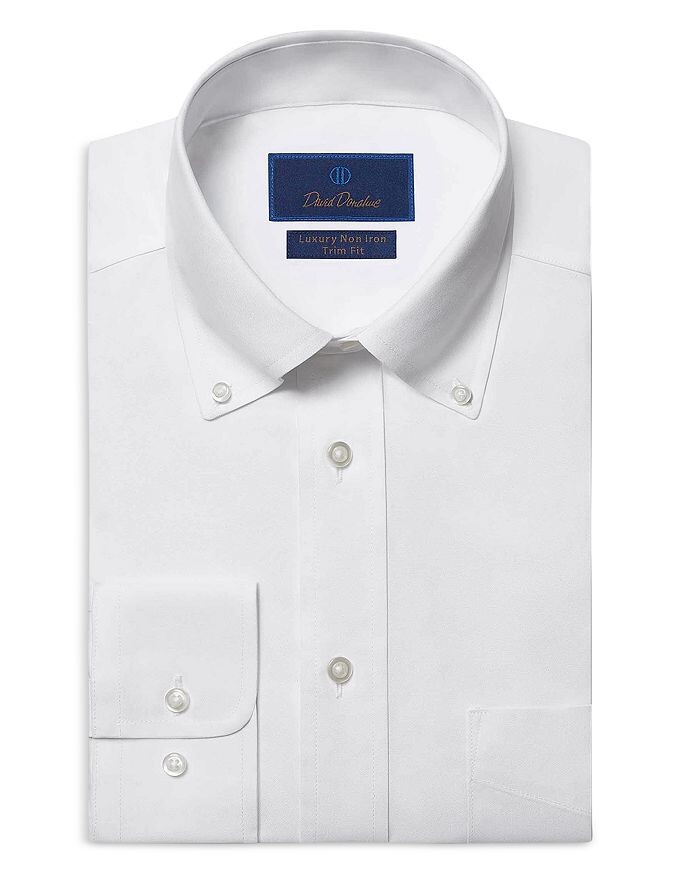 

Классическая рубашка Trim Fit Pinpoint Oxford Non Iron David Donahue