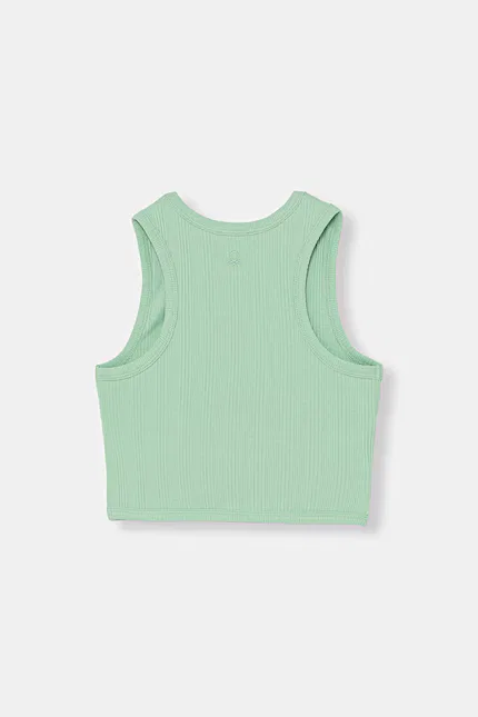 Топ без рукавов укороченный United Colors of Benetton, зеленый — фото 2
