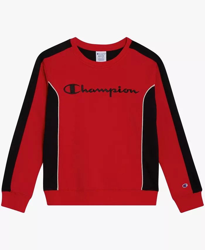 

Большой размер цветной худи с круглым вырезом Champion, красный